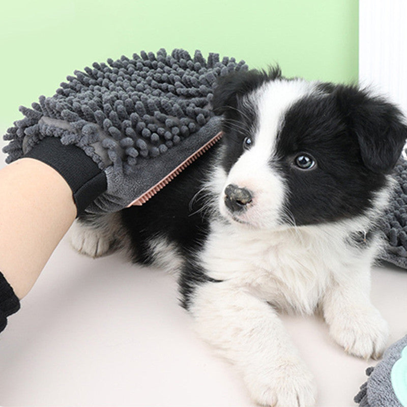 2-in-1 Pet Grooming & Bathing Brush – Massage & Dry Glove