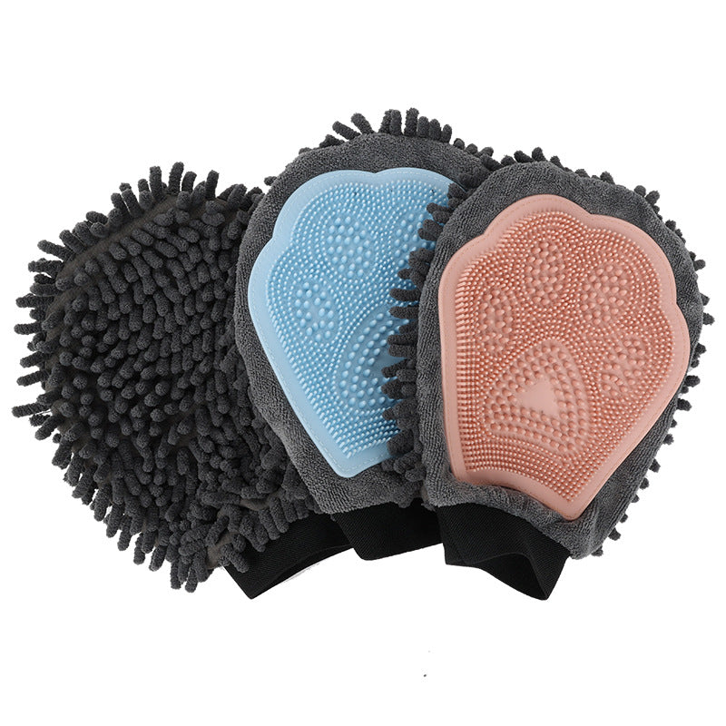 2-in-1 Pet Grooming & Bathing Brush – Massage & Dry Glove